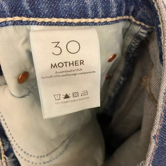 MOTHER Superior Denim High Waisted Rider Ankle Running with Scissors Blue 30 - Picture 7 of 8